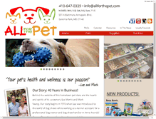 Tablet Screenshot of allforthepet.com